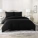Nestl Black California King Duvet Cover Sets - Soft Double Brushed Cal King Duvet Cover, 3 Piece, with Button Closure, 1 Duvet Cover 104x98 inches and 2 Pillow Shams