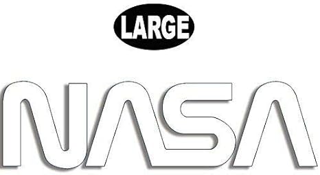 Amazon Com Magnet 3x11 Inch Large White Nasa Worm Lettering Sticker No Background Logo Symbol Big Magnetic Vinyl Bumper Sticker Sticks To Any Metal Fridge Car Signs Kitchen Dining