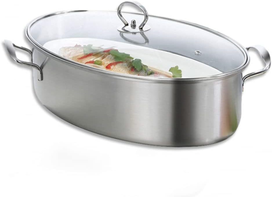 Fish Steamer Elliptical Steamed Fish Pot MultiUse Oval Roasting
