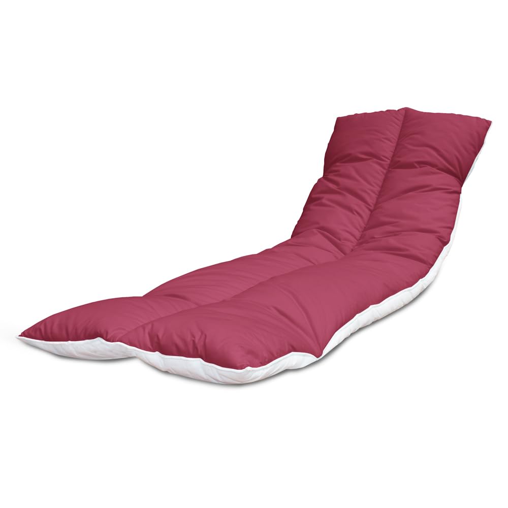 Lancashire Bedding Sun Lounger Cushion Folding Sunlounges Chair Cushions Topper Pads Reclining Home Garden Furniture Cushion 190cm Outdoor Decoration Machine Washable Wine Pack of 1
