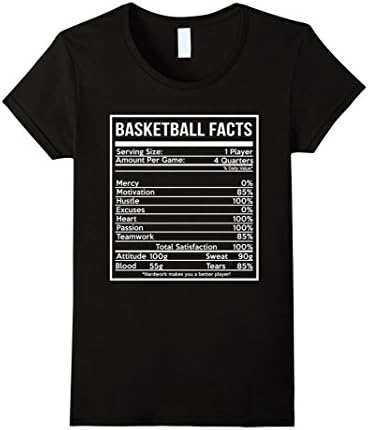 Women's Basketball Facts T-Shirt Small Black
