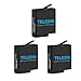 TELESIN 3-Pack Batteries and 3-Channels USB Charger with Type-C Cord for GoPro Hero 7 Black Hero (2018) Hero 6 Hero 5 Black, with GoPro Carry Case Small, Lens Cover Cap and Protector