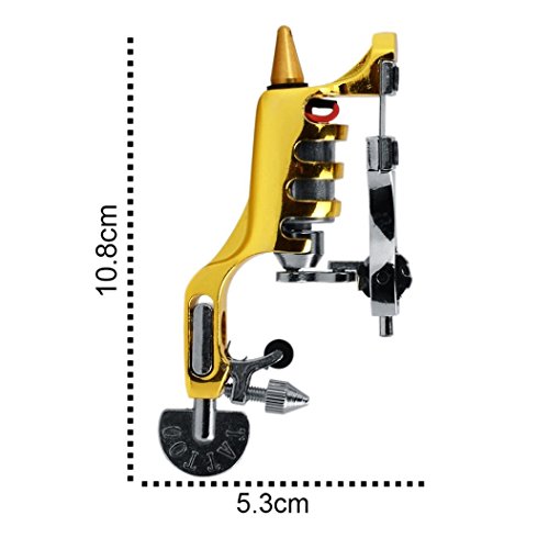 Lotus.flower Extreme Rotary Tattoo Machine Carbon Steel Machine GunLinner Shader Equipment for Tattooing (Gold)