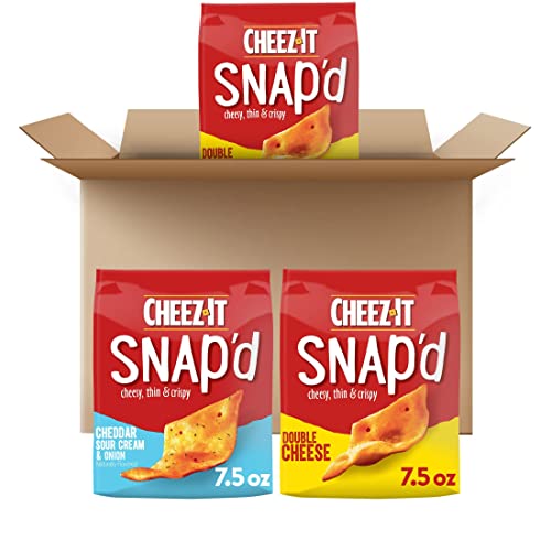 CheezIt Snap'd, Cheese Crackers Chips, Thin Crisps, Lunch Snacks