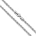 FIBO STEEL 4mm Stainless Steel Rope Chain Necklace for Men 16 inches Silver-tone