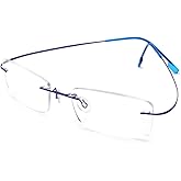 Jcerki Frameless Myopia Glasses Men and women Nearsighted Glasses -2.50 Strength Fashion Distance Spectacles