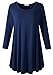 LARACE 3/4 Sleeve Shirts for Women Plus Size Tunic Dressy Top Loose Fit Flare T-Shirt(1X, Navy Blue)