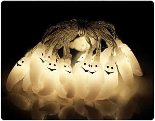 Halloween decorations ghost String Lights,7.2ft 20 LED(White,Ghost)for Festival, Party,Indoor Outdoor,Room, Patio, Garden, Gate