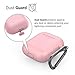 PodSkinz Keychain AirPods Case with Carabiner Compatible with Apple Airpods 1 & AirPods 2 [Front LED Not Visible] (Pretty in Pink)