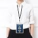 4x6Inch Extra Large Passport Holders ID Badge PVC Card Holder with Lanyards Fill for Passports (5Pcs Black Lanyards)