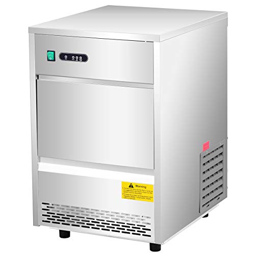 Costzon Commercial Ice Maker, Freestanding Portable Stainless Steel Ice Maker, Under Counter Ice