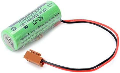 Replacement Sanyo CR17450SE-R CR17450 3V 2200mAh Li-ion PLC Industrial Battery with Plug,Green (45X18MM)