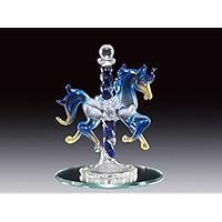 DAR Giftware Blown Glass Carousel Horse Figurine Collectible 4 Inches Tall