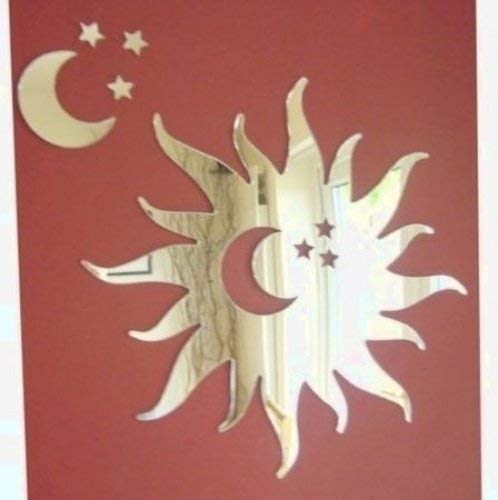 Sendmeamirror Sun Mirror with Moon and Stars 12cm x 12cm