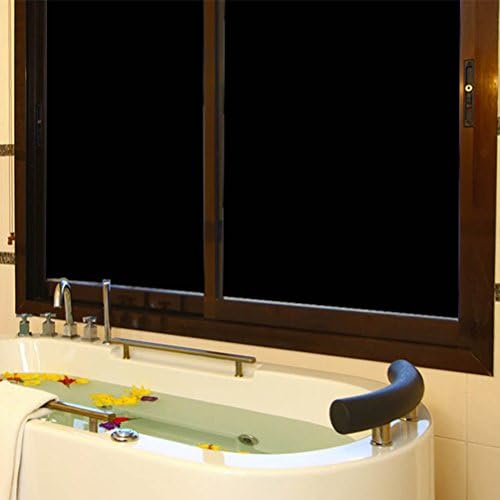 Viclover Non-Adhesive Privacy Window Film Black Frosted Opaque Window Films suitable for Bathroom Home and Office 17.71 inches by 78.74 inches