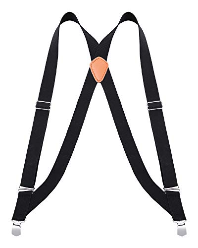 Buyless Fashion Mens Suspenders Elastic Adjustable 48