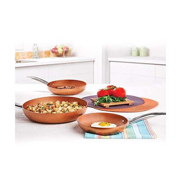 Copper-CHef-3-Piece-Non-Stick-Fry-Pan-Set-8-Inch-10-Inch-and-12-Inch Copper CHef 3-Piece Non-Stick Fry Pan Set, 8 Inch, 10 Inch, and 12 Inch