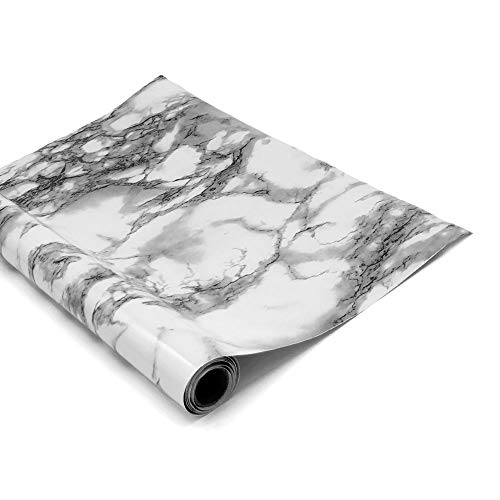 Marble Contact Paper - Munto 15.7" X 78.7" Waterproof Marble Sticker Paper, Ideal for Recovering Countertops, Laptops, Desks, Cabinets, and Furniture