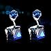 Change Color Earrring PLATO H Immortal Love Drop Dangle Earrings with Swarovski Crystal, Heart Of Ocean Blue Crystal Stud Earring, Woman Girls Jewelry Stud Earring Gifts