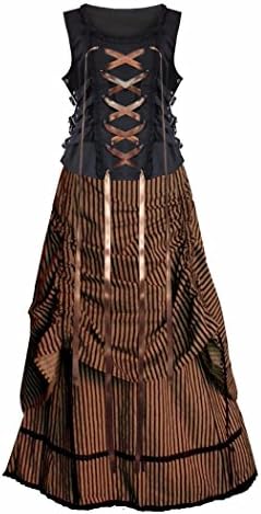 Victorian Valentine Steampunk Gothic Civil War Striped Women's Top &amp; Skirt (XL)