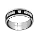 FlameReflection Men Women Titanium Ring Wedding Band Silver Finish Black Plated Round CZ 6/8mm