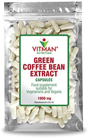 Green Coffee Bean Extract 90 Optimal Capsules - 1000mg - Natural Unroasted Coffee Caffeine Energy & Diet Pills, for Diet & Workout Routines, Keto & Vegan Supplement - Made in The UK