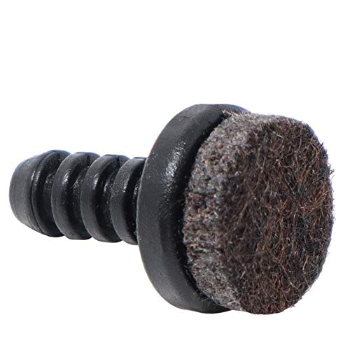 Adsamm® / 32 x Felt glides for tubes/black/Ø 6-8 mm/round/Premium quality ripped inserts with felt for tubular steel chairs