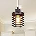 LNC Rustic Pendant Lighting for Kitchen Island, Retro Vintage Pendant Light Fixture with Metal Cage Shade, Mini Hanging Pendant Lights Adjustable for Kitchen Sink, Dining Room, Bedroom, Foyer, 3.9”D