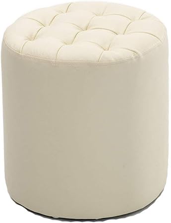 QQXX Fußhocker gepolsterte Leder Runde Flusen ändern Schuh Bank