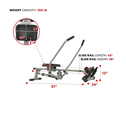 Sunny-Health-Fitness-SF-RW5639-Full-Motion-Rowing-Machine-Rower-w-350-lb-Weight-Capacity-and-LCD-Monitor