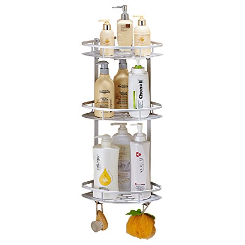 Wall Mounted 3 Tier Bathroom Corner Shelves Light Weight Corner