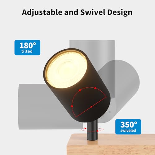 LVWIT Ceiling Lamps, GU10 Black Light Shade, 3 Way Wood Light Fixtures Ceilings, Adjustable Industrial Wall Ceiling Lamp, Ceiling Lamp for Living Room (No Bulbs Included)