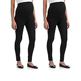 Rumor Has It 2 Pack Maternity Over The Belly Super Soft Support Leggings (X Large, Black (2 Pack))