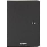 Fabriano EcoQua Original 5.8" x 8.3" (A5) Saddle-Stitch Bound Notebook, 40 Graph Sheets, Black