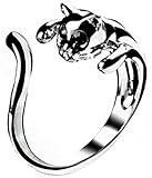 Mikiy Women's Fashion Style Lovely Cat Open Alloy Ring