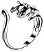 Mikiy Women's Fashion Style Lovely Cat Open Alloy Ring(Silver)