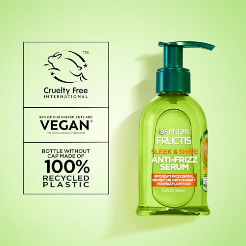 Garnier Fructis Sleek & Shine Anti-Frizz Serum, Frizzy, Dry, Unmanageable Hair, 5.1 fl. oz., 1