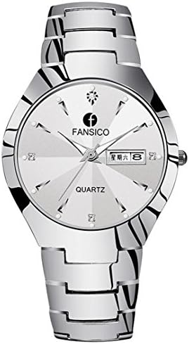 New Fashion Tungsten Steel Couple Quartz Pointer Watches Wristwatches for Lovers + Gift Box