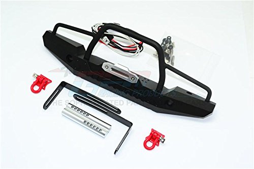 Aluminum Front Bumper With Led Lights For 1:10 Crawlers (A) - 30Pc Set Black