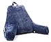 FavFactory Reading Pillow Arms & Pockets Sitting Up in Bed - Bedrest Chair Pillow Removable Cover & Shredded Memory Foam Back Support When Lounging (Navy Blue, Large)