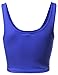 Xpril Basic Solid Sleeveless Crop Tank Tops Royal Blue Size M