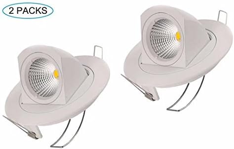 Pertop 2 Packs Downlight Resessed Adjustable,Dimmable Gimbal Recessed LED Downlight 4.25 inches,10W 3000K-3500K Soft White,980LM,Adjustable LED Retrofit Lighting Fixture, 3 YEARS WARRANTY