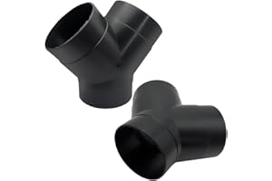 Cotonlake Car Heater Warm Straight 3 Way Air Ducting Pipe 75mm Y Shape Outlet Connector 3 inch Duct Joiner Connector Pipe Black Plastic 2PCS