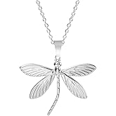 Jude Jewelers Stainless Steel Dragonfly Style Holiday Cocktail Party Statement School Class Pendant Necklace
