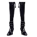 MagiDeal 1:6 Black Zip Up Knee-high Boots Shoes for 12'' Hot Toys Phicen Action Figure