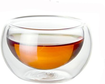 Double Wall Glass Expresso Cups, Set of 2, 1.7 Ounces, Perfect for Tea Coffee, Clear Insulated Mug