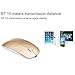 Tsmine Slim Rechargeable Bluetooth Mouse, Ultra-Slim Mice for Notebook, PC, Laptop, Computer,Windows/Android Tablet, iMac MacBook Air(Not for iPad and iPhone) - Gold