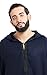 Moroccan Men Djellaba Handmade Winter Cotton Delicate Embroidery Navy Large to X-large