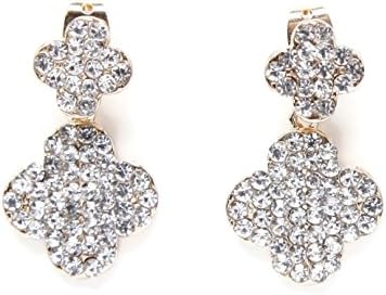 El Vincere Luxury Double Shiny Clovers Earrings (Yellow)