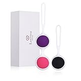 Louviva Women Kegel Exercise Weights Kit for Beginners/Advanced Bladder Control Training & Pelvic Floor Exercises, Silicone Rings Included (3 Ball Set)